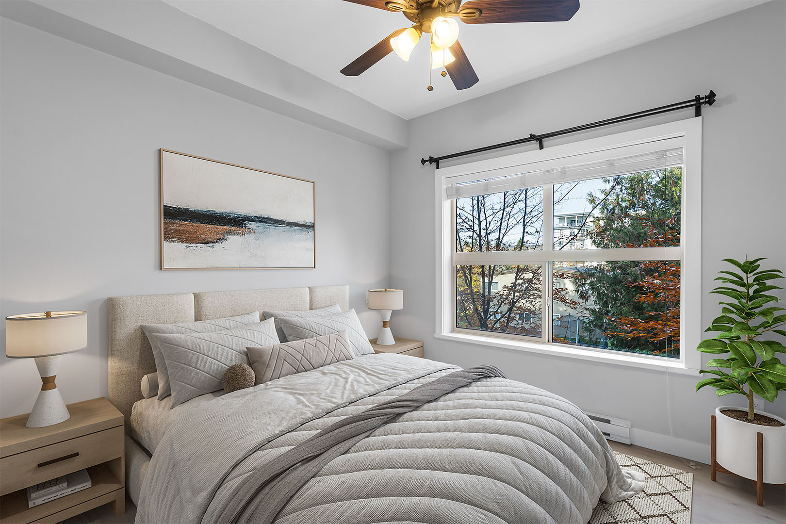 Staged living area with modern furniture