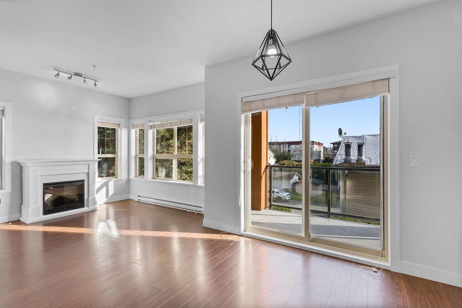 Entry hallway leading into open concept living space